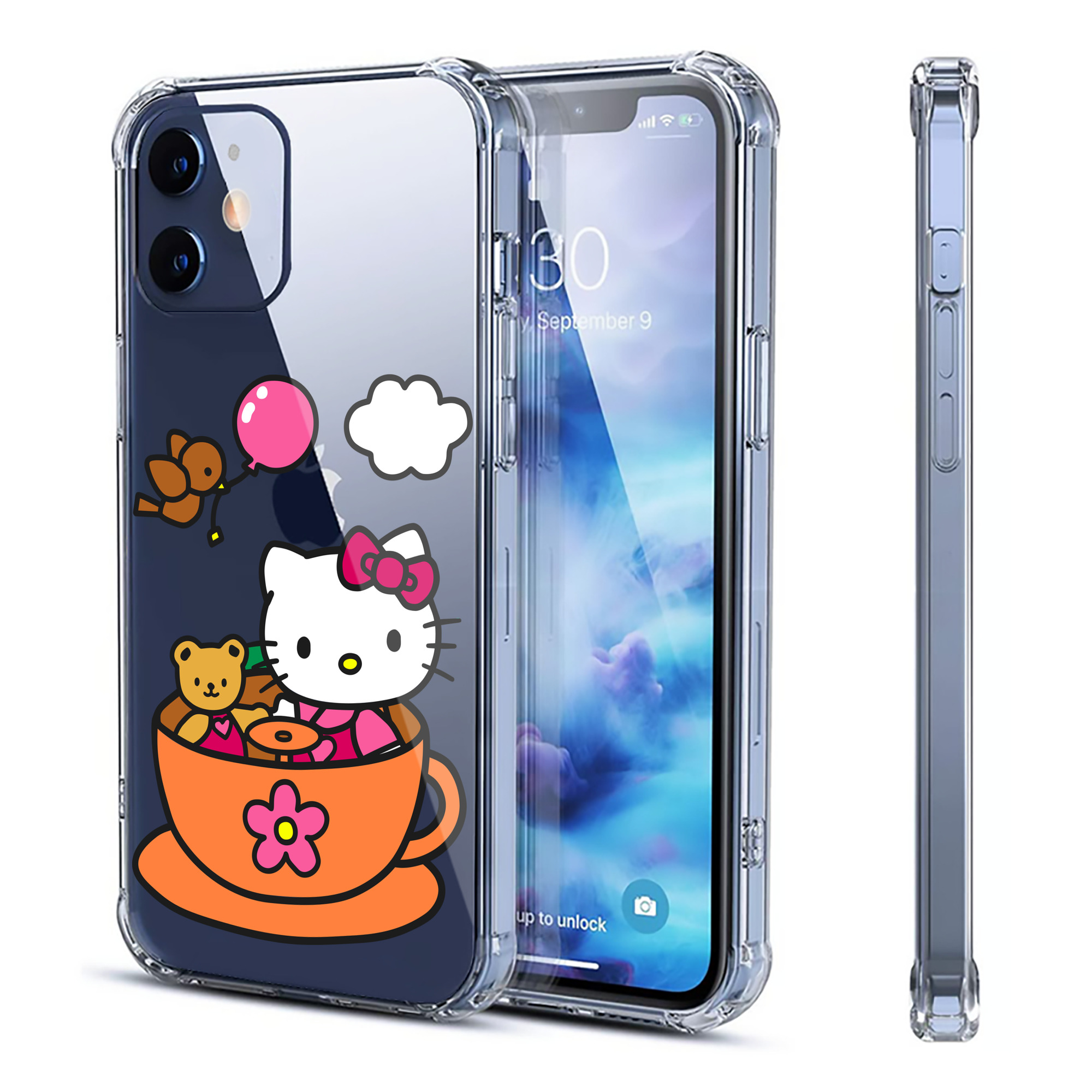 （画像用） Hello Kitty ハローキティ 【iPhone 12シリーズ対応】透明スマホケース（クリアソフトケース）